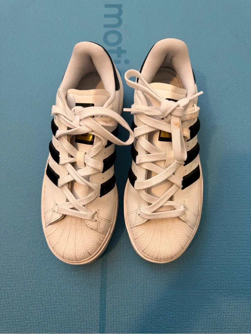 adidas Women's White and Black Platform Sneakers